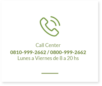 Call Center 0810-999-2662 o 0800-999-2662
